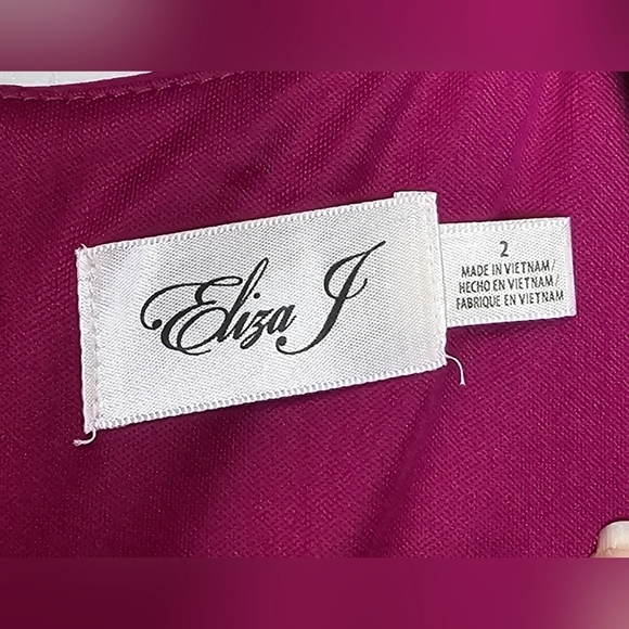 NWOT Eliza J Ruched Long Sleeve Sheath Dress sz 2 MAGENTA - Picture 6 of 7